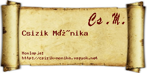 Csizik Mónika névjegykártya